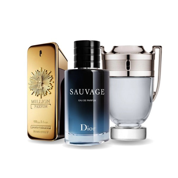 Zestaw 3 Perfum | Paco Rabanne ONE MILLION, Dior SAUVAGE, Paco Rabanne INVICTUS 100 ml